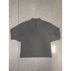 Cabelas Men's Pullover Small Gray Quarter Zip Long Sleeve Outdoors Thumb Holes